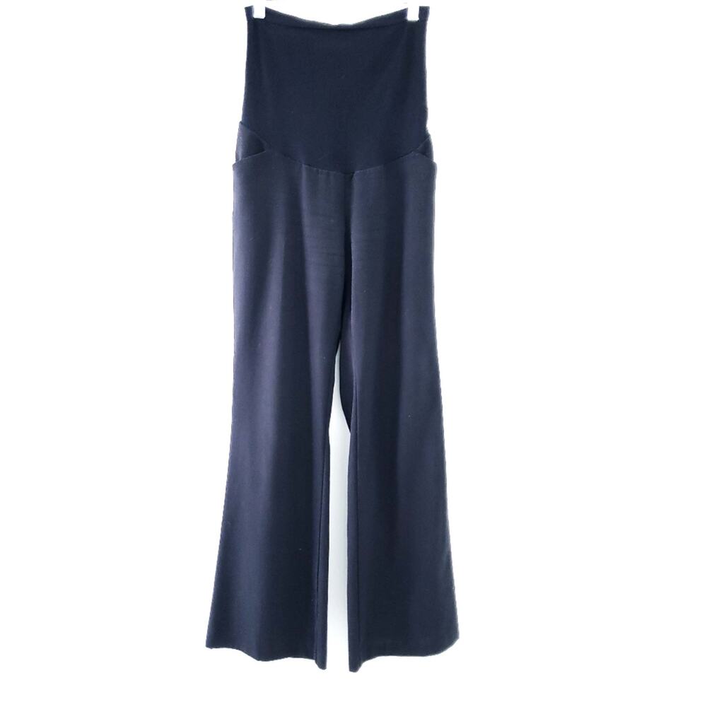 Black Motherhood Maternity Work Pants Slacks Small Front Pockets Trousers Solid